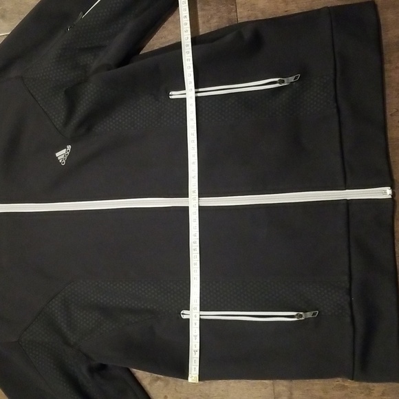 Black Adidas Zip Up Collar Jacket - Picture 8 of 8